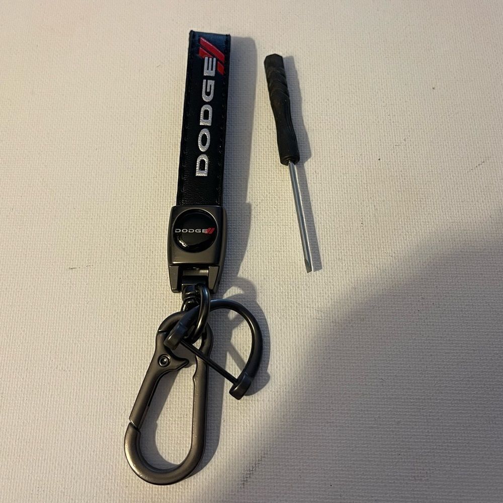 Dodge Challenger fob keychain in black NWT